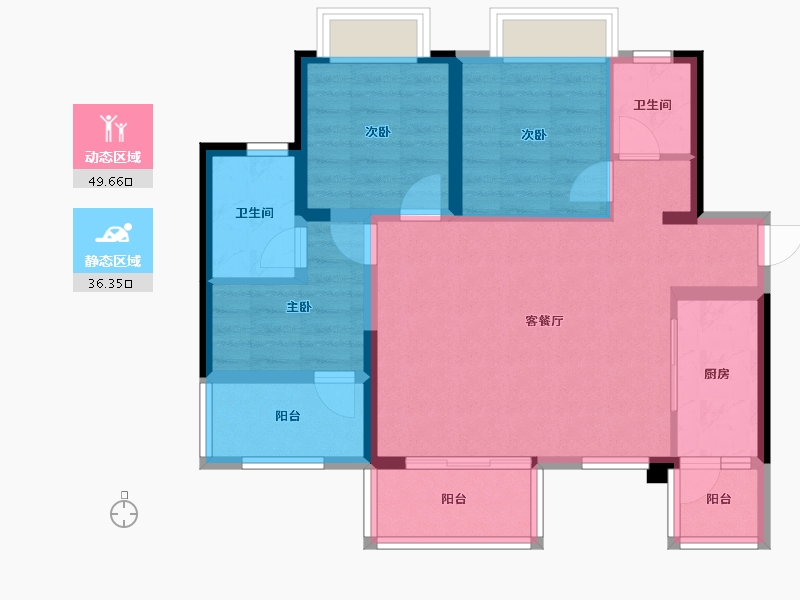 四川省-成都市-新城悦隽盛世-76.12-户型库-动静分区