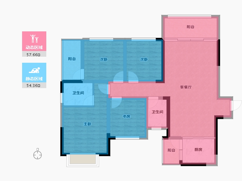 广西壮族自治区-桂林市-兴盛天鹅堡-99.43-户型库-动静分区