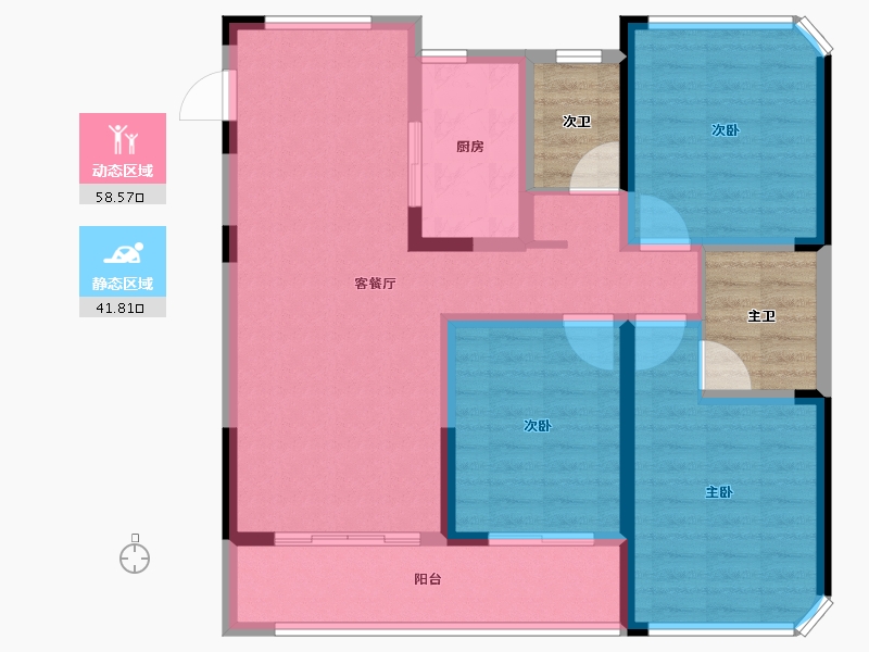 浙江省-湖州市-湖上居-98.45-户型库-动静分区