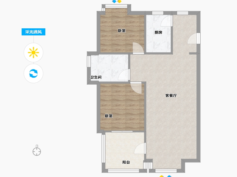 安徽省-合肥市-国耀·园上园-78.00-户型库-采光通风