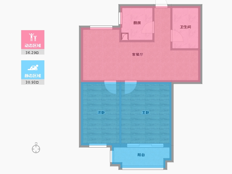 浙江省-宁波市-双和家苑-62.00-户型库-动静分区