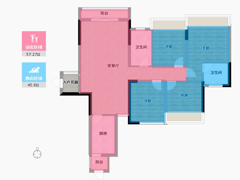 广西壮族自治区-桂林市-兴盛天鹅堡-93.72-户型库-动静分区