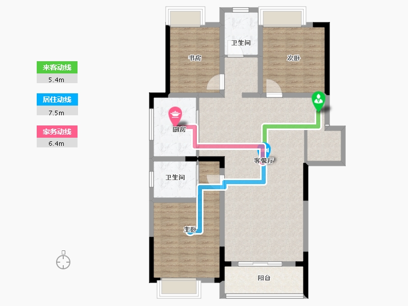 江西省-九江市-明旭 玉帘苑-110.90-户型库-动静线