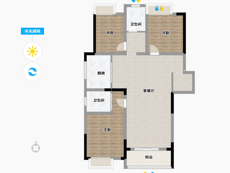 江西省-九江市-明旭 玉帘苑-110.90-户型库-采光通风