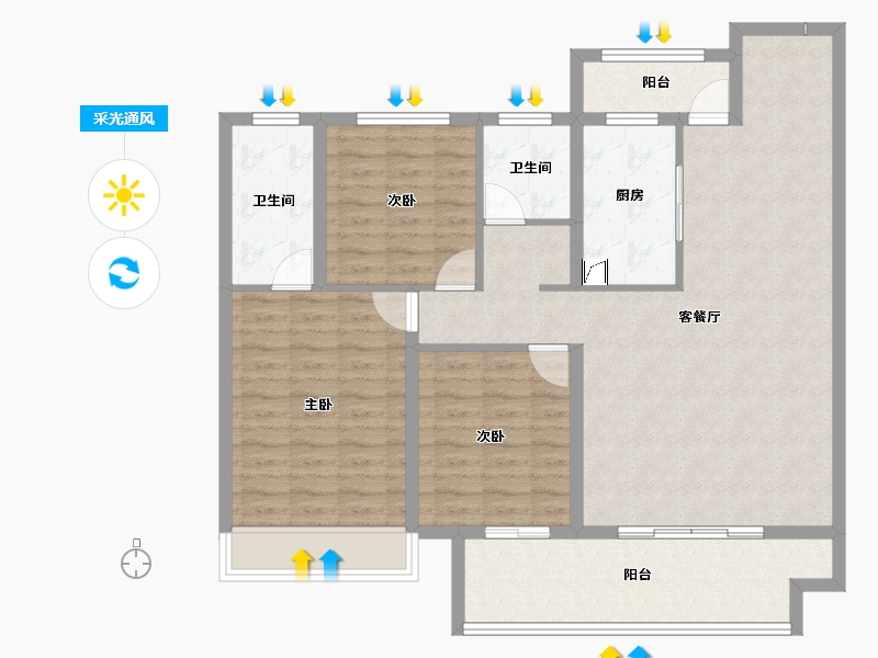 河南省-商丘市-建业神火·江山府-108.27-户型库-采光通风