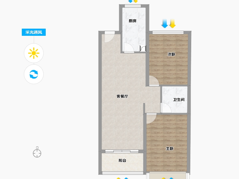 山西省-晋中市-阳光城文澜府-71.26-户型库-采光通风