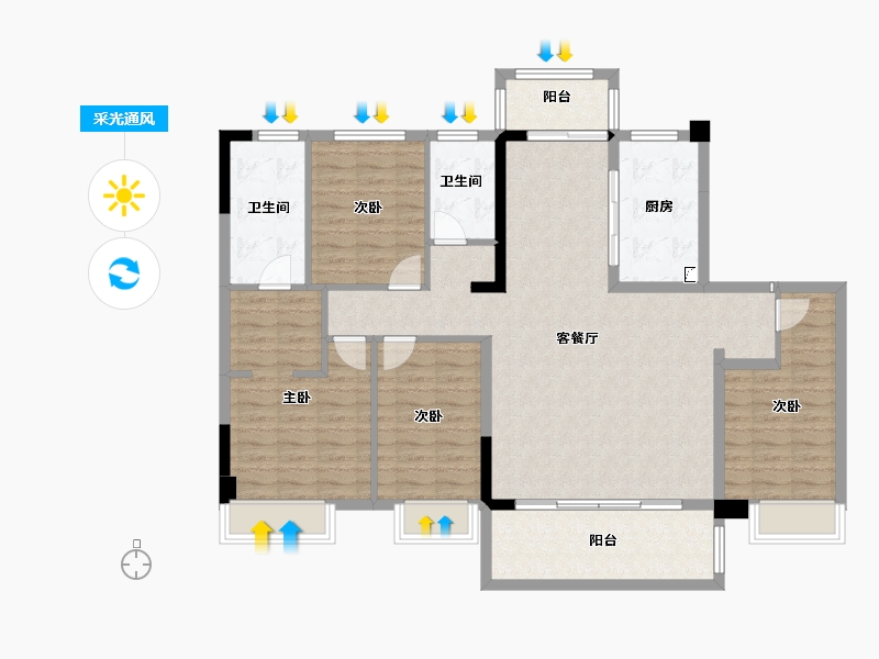 河南省-商丘市-绿地国际会展城-126.23-户型库-采光通风