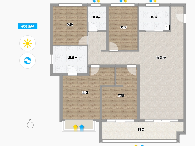 山西省-晋中市-阳光城文澜府-117.55-户型库-采光通风