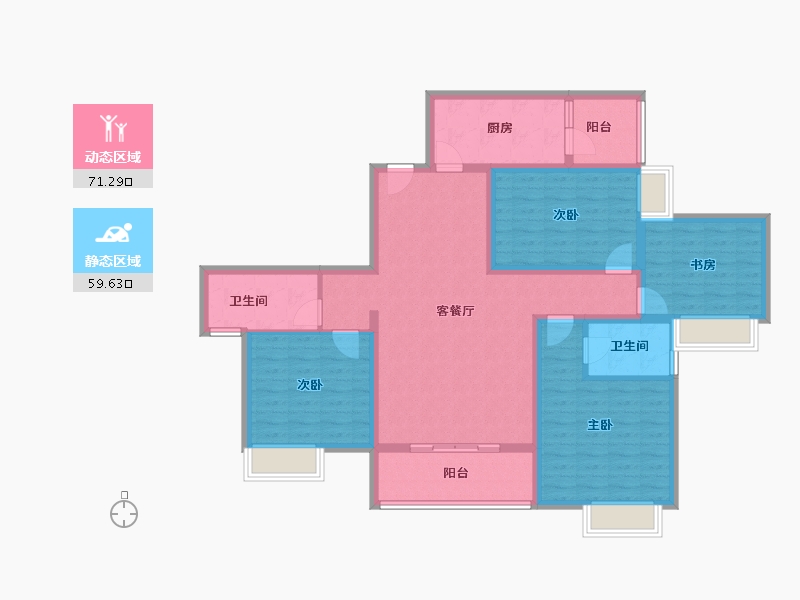 陕西省-安康市-御公馆三期-116.48-户型库-动静分区