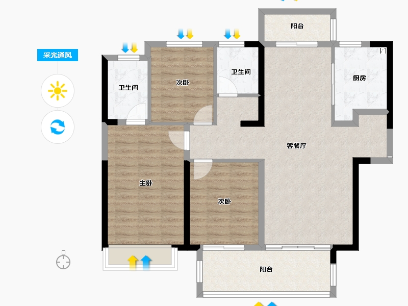 河南省-商丘市-绿地国际会展城-100.55-户型库-采光通风