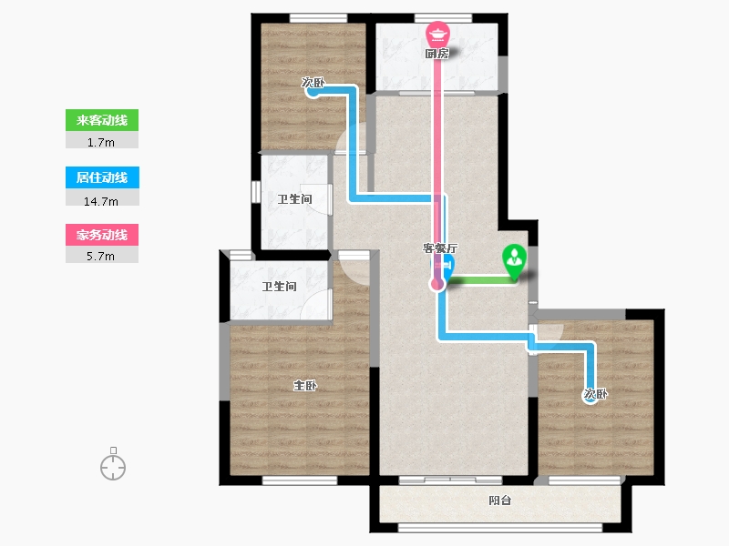 新疆维吾尔自治区-阿克苏地区-金凤凰百合公寓-92.90-户型库-动静线