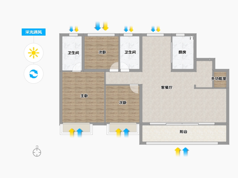 山西省-晋中市-保利·锦上-113.58-户型库-采光通风