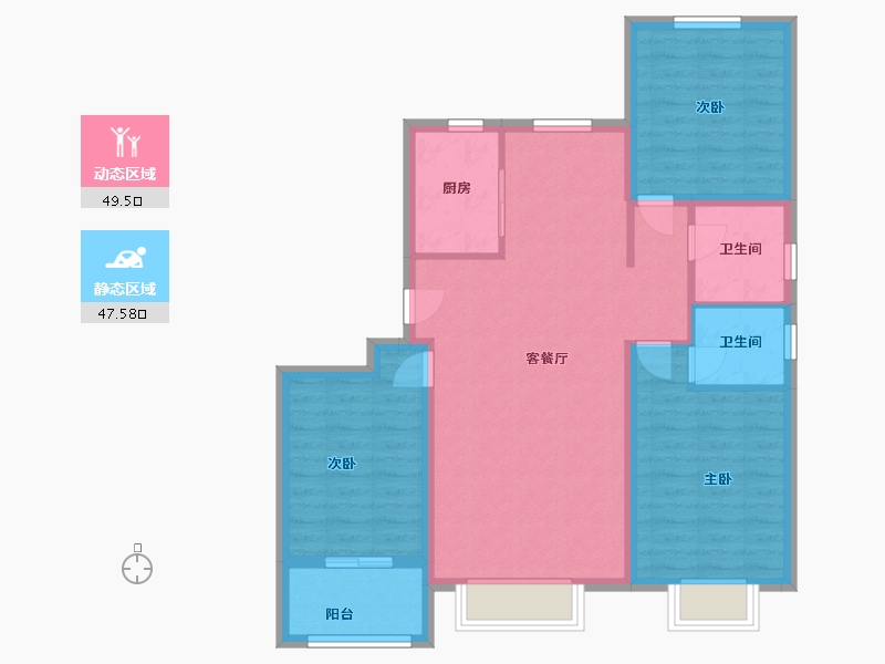 河北省-沧州市-贝尔郡府-87.00-户型库-动静分区