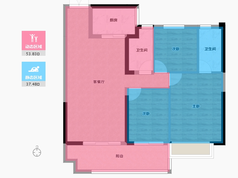 湖北省-十堰市-汉成国宾府-82.19-户型库-动静分区