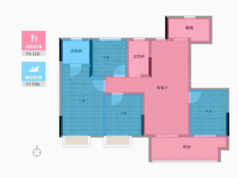 江苏省-连云港市-恒泰悦珑府-104.00-户型库-动静分区