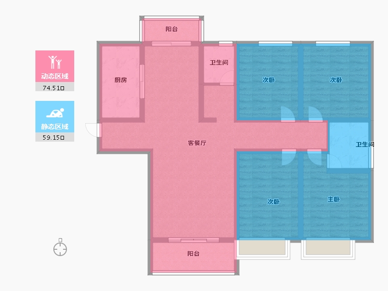 河南省-新乡市-高晟福润城-118.42-户型库-动静分区