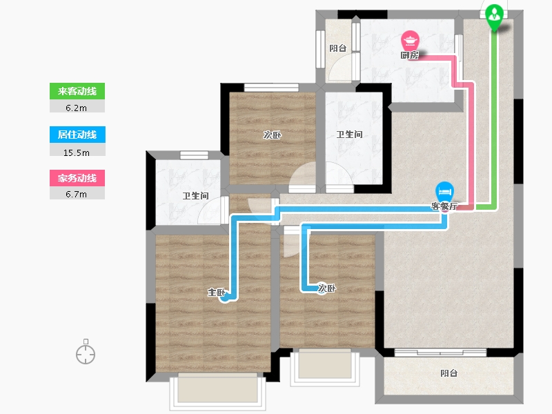 安徽省-六安市-新滨湖恒大文化旅游城-82.69-户型库-动静线