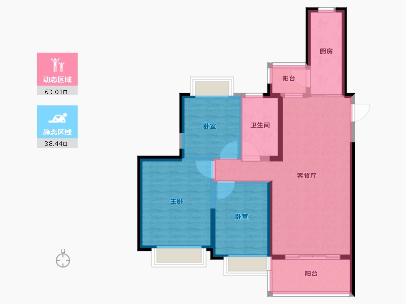 陕西省-安康市-恒大未来城-91.21-户型库-动静分区