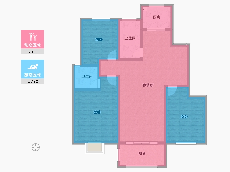 河南省-商丘市-和谐·北大花园-105.84-户型库-动静分区