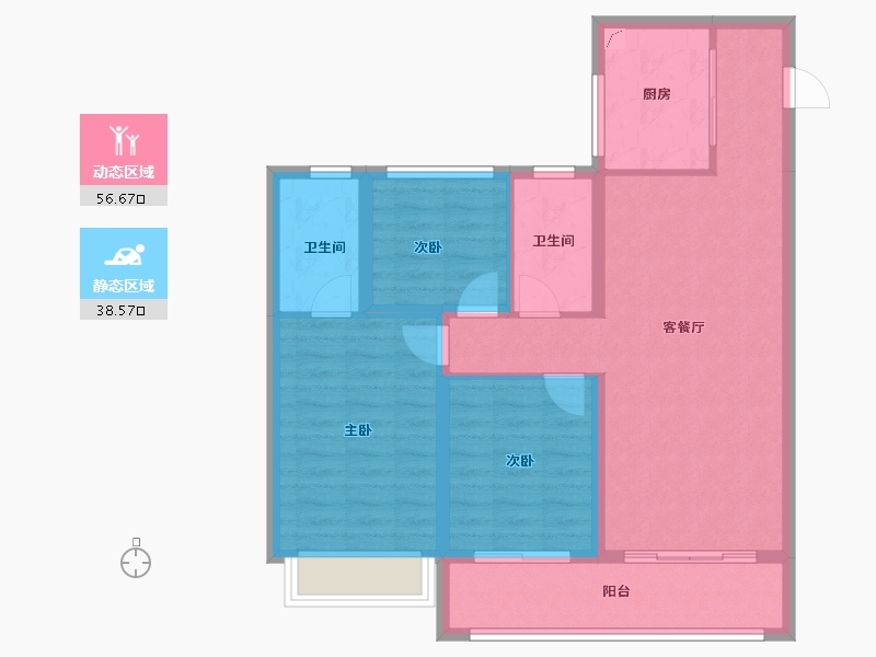 山西省-晋中市-保利·锦上-85.11-户型库-动静分区