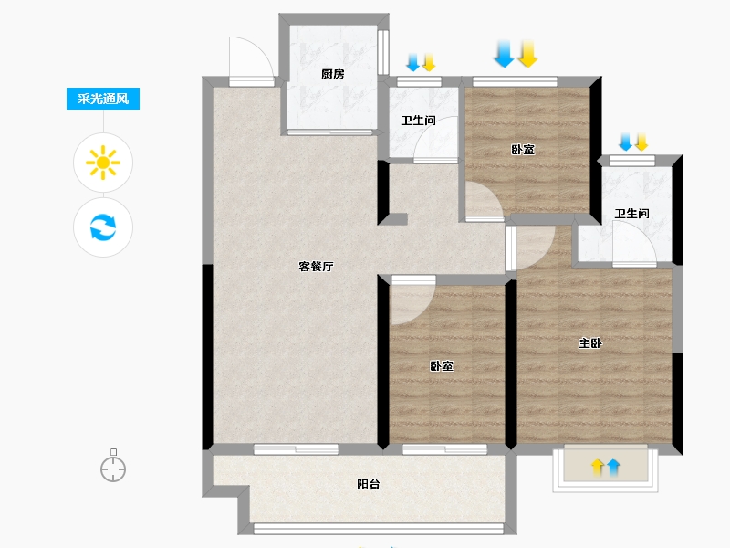 江苏省-连云港市-融盛状元府-88.01-户型库-采光通风