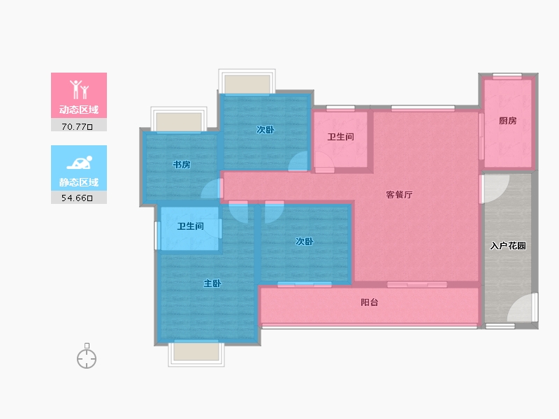 陕西省-安康市-御公馆三期-123.96-户型库-动静分区