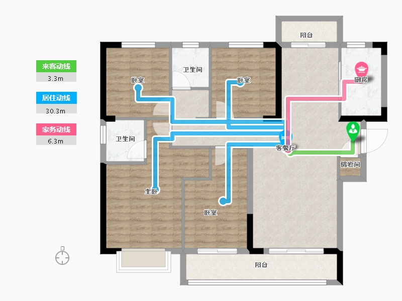 湖北省-宜昌市-阳光城文澜府-109.60-户型库-动静线