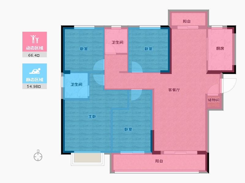 湖北省-宜昌市-阳光城文澜府-109.60-户型库-动静分区