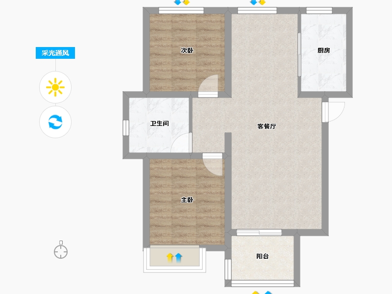 河北省-保定市-宏伟山水城四期御湖温莎-65.26-户型库-采光通风