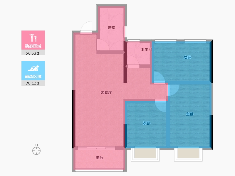 江苏省-连云港市-恒泰悦珑府-78.40-户型库-动静分区