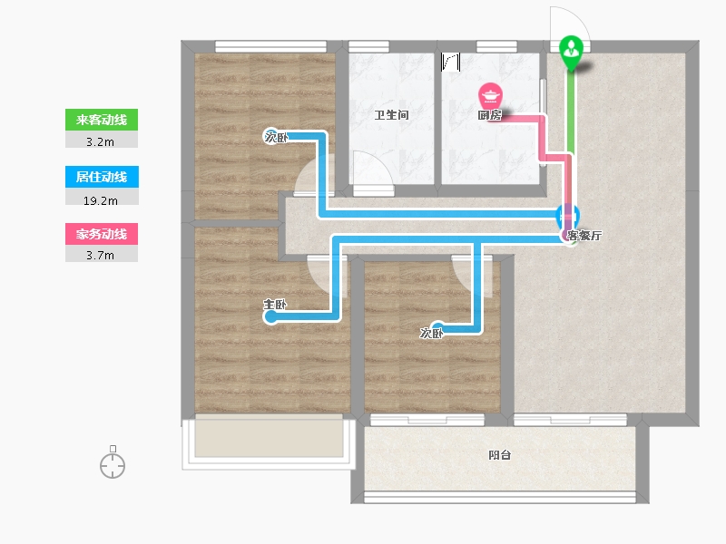 山西省-晋中市-保利·锦上-70.83-户型库-动静线