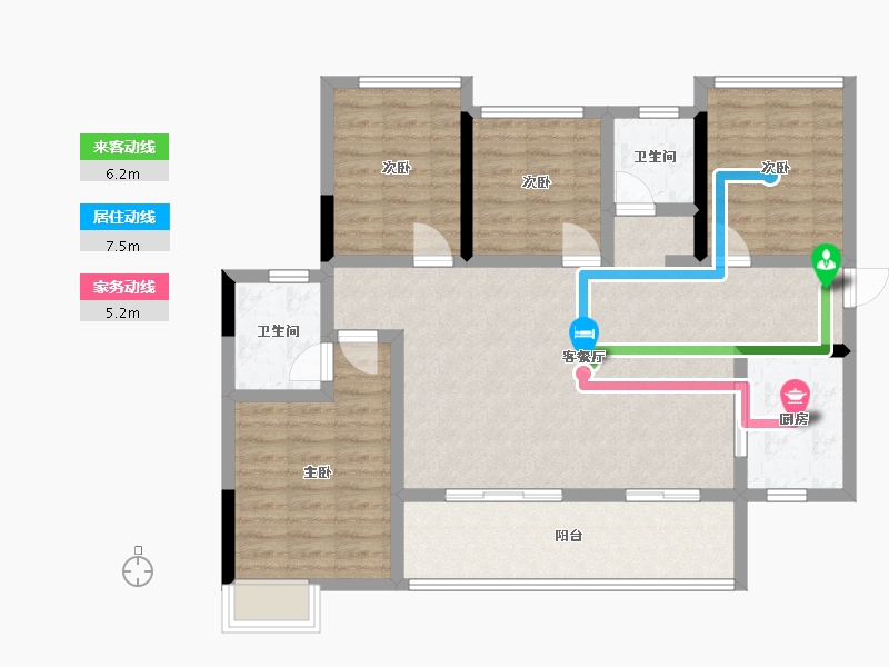 广西壮族自治区-桂林市-彰泰冠臻园-98.96-户型库-动静线