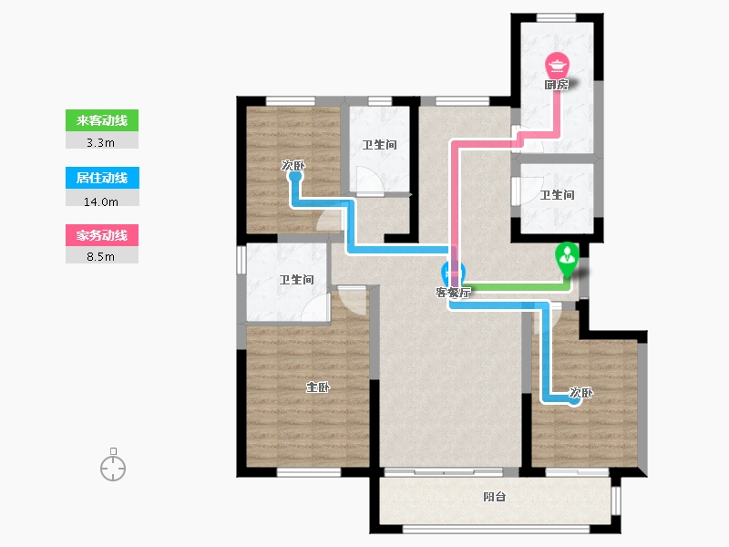 宁夏回族自治区-银川市-宁夏中房·西悦府-110.40-户型库-动静线