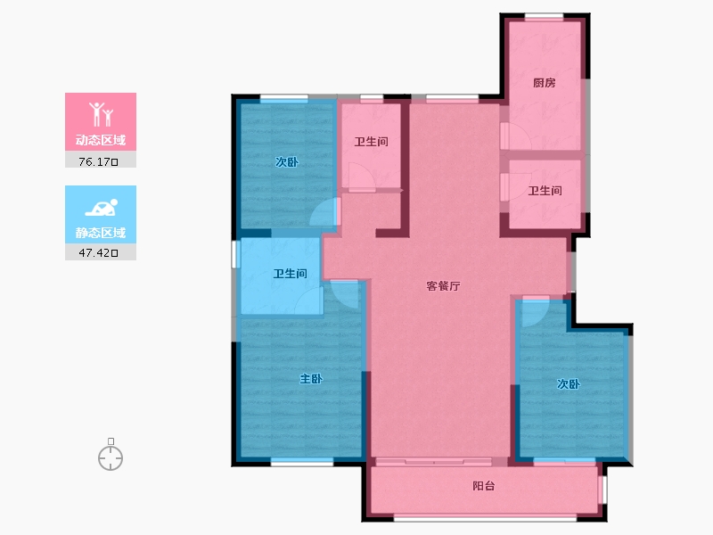 宁夏回族自治区-银川市-宁夏中房·西悦府-110.40-户型库-动静分区