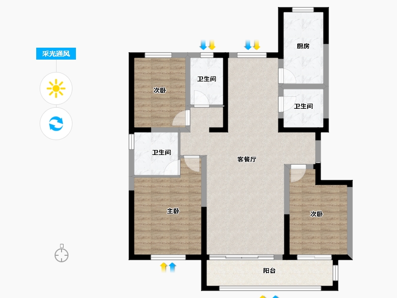 宁夏回族自治区-银川市-宁夏中房·西悦府-110.40-户型库-采光通风