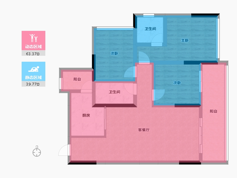 广西壮族自治区-桂林市-彰泰冠臻园-91.03-户型库-动静分区