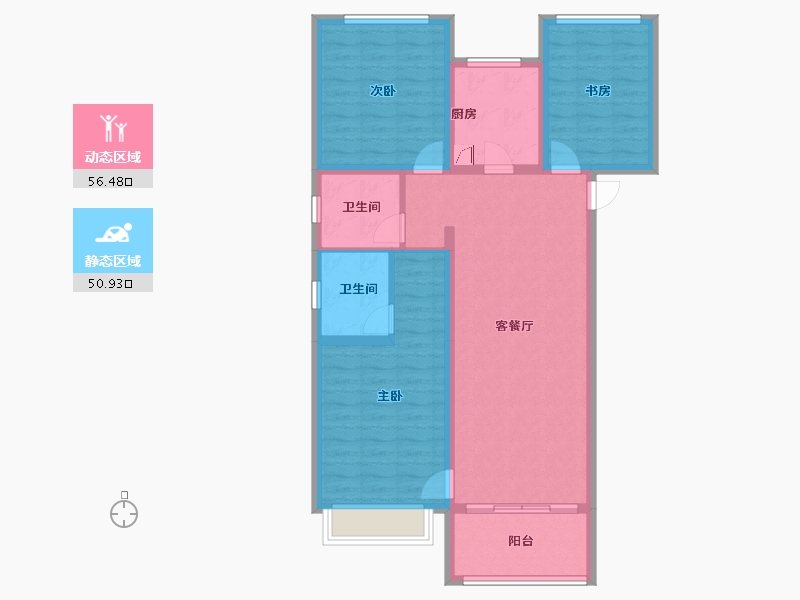 山西省-晋中市-阳光城文澜府-96.08-户型库-动静分区