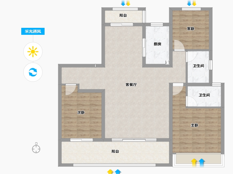 河南省-商丘市-建业神火·江山府-108.01-户型库-采光通风