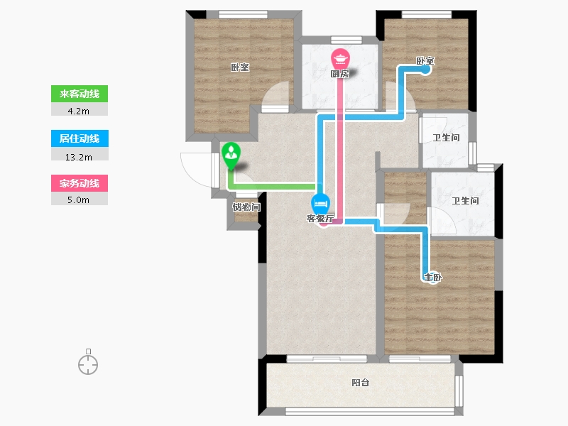 湖北省-宜昌市-阳光城文澜府-85.61-户型库-动静线