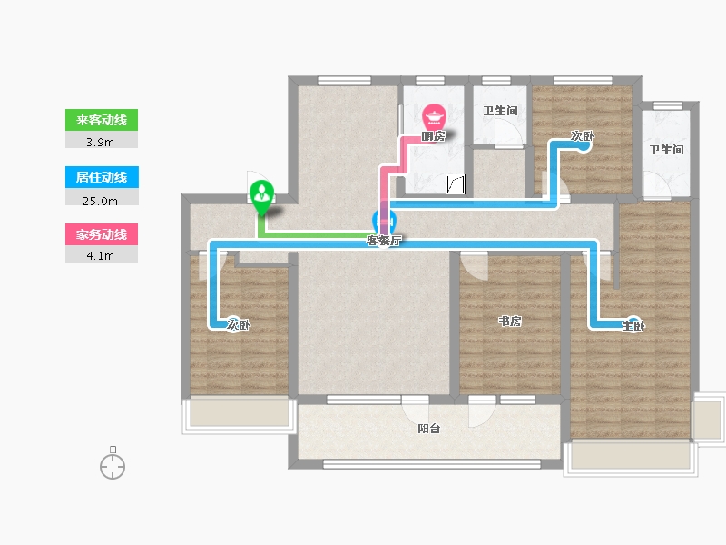 山东省-东营市-翡翠澜庭-128.74-户型库-动静线