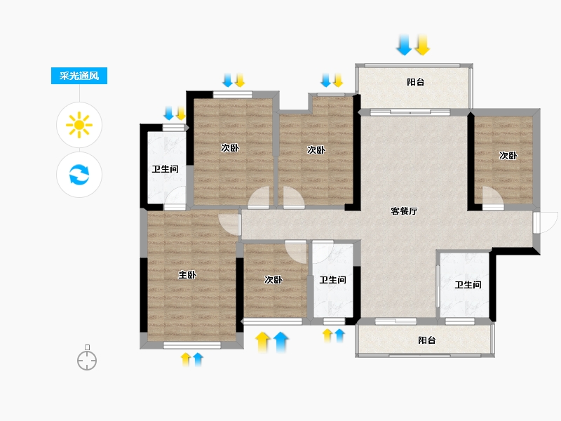 广西壮族自治区-桂林市-溯禾龙脊学府-105.78-户型库-采光通风