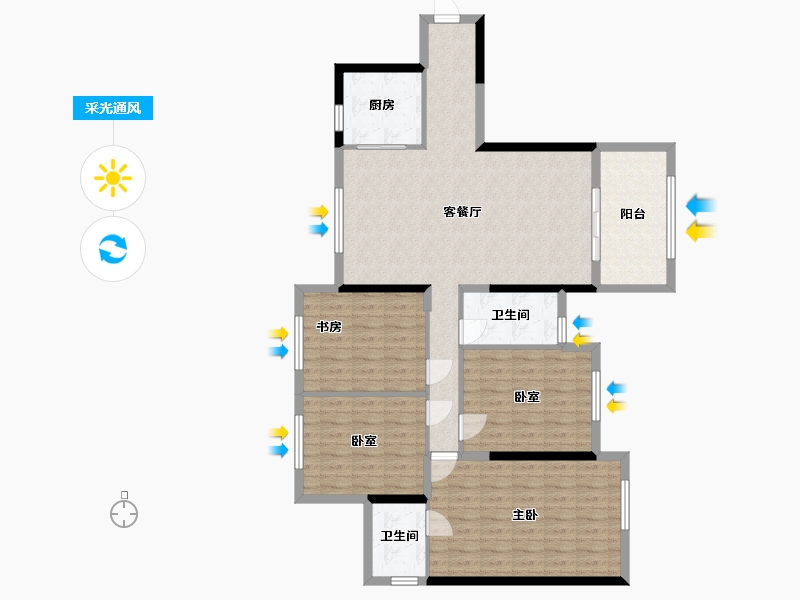 广西壮族自治区-贵港市-盛世荷悦府-134.00-户型库-采光通风