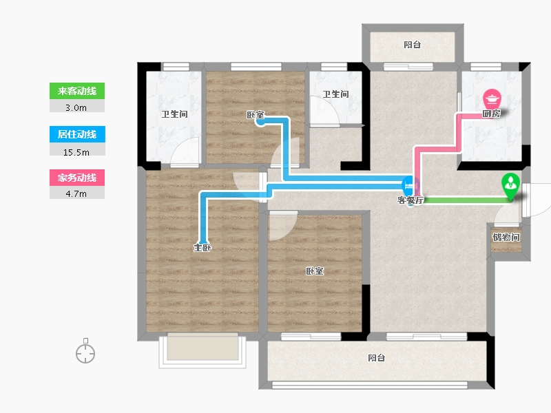 湖北省-宜昌市-阳光城文澜府-94.40-户型库-动静线