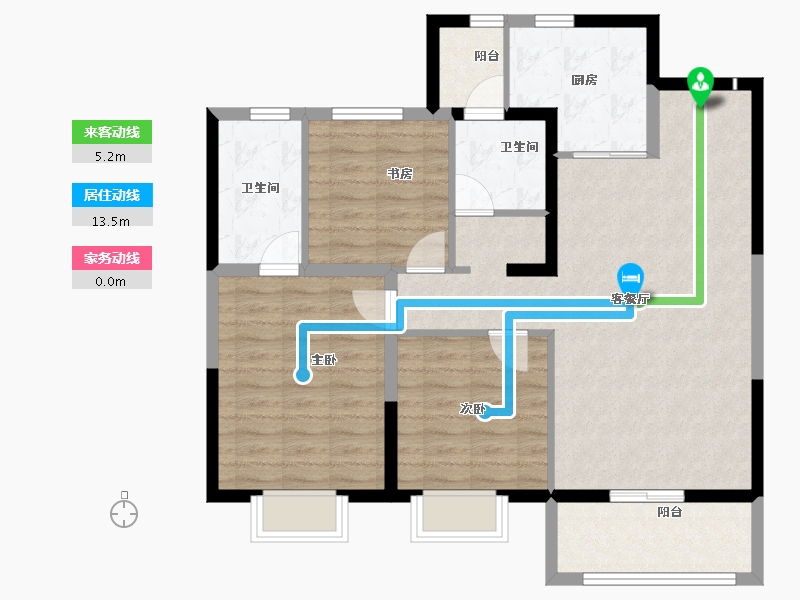 内蒙古自治区-包头市-中国铁建景晟学府-95.20-户型库-动静线