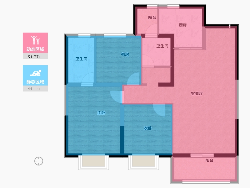 内蒙古自治区-包头市-中国铁建景晟学府-95.20-户型库-动静分区