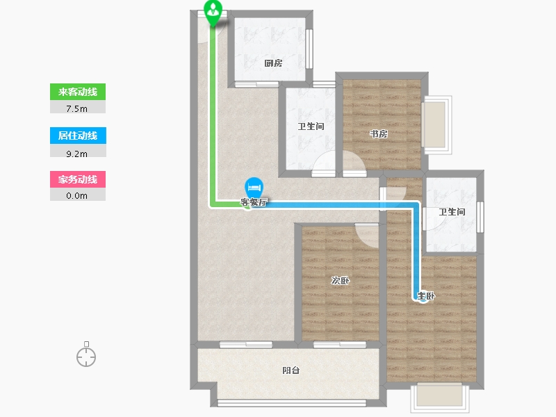 陕西省-安康市-御公馆三期-104.00-户型库-动静线