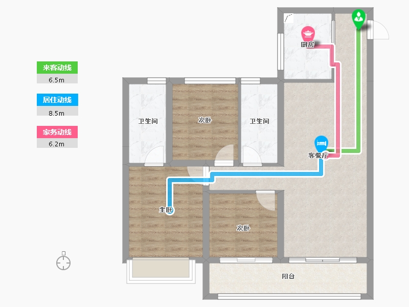 山西省-晋中市-保利·锦上-85.45-户型库-动静线