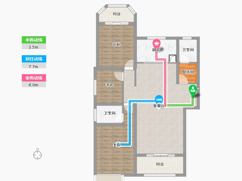 陕西省-渭南市-天御华庭-143.25-户型库-动静线