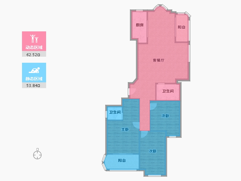 湖南省-长沙市-中航城-134.00-户型库-动静分区