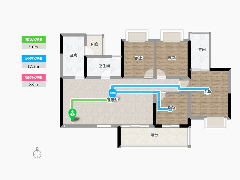 四川省-成都市-凯德世纪名邸东庭-101.64-户型库-动静线